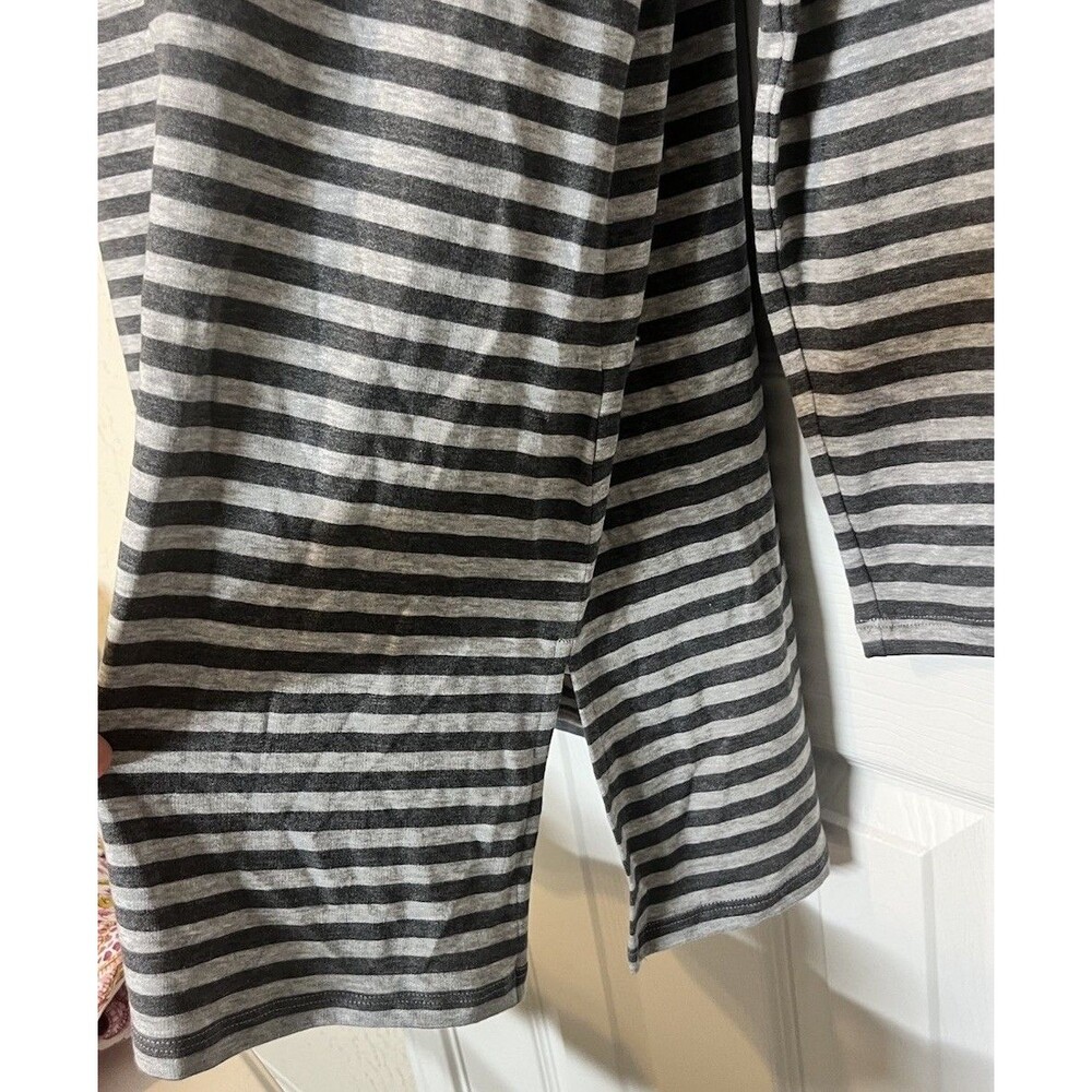 NWT Eileen Fisher Striped Cozy Brushed Terry Round Neck Long Box-Top Size Small - Picture 6 of 16